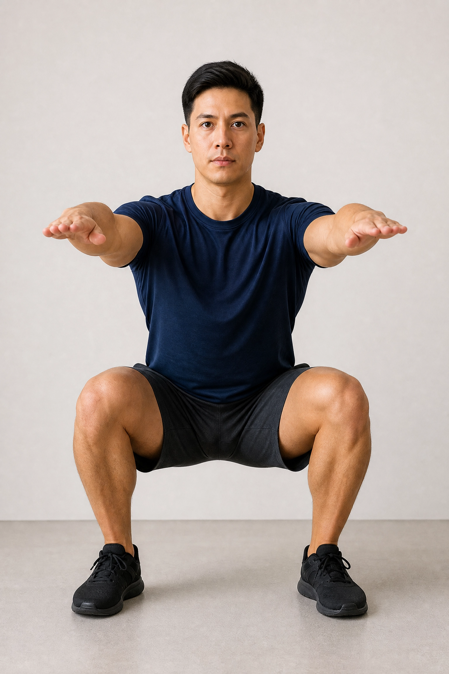 The camera counting squats